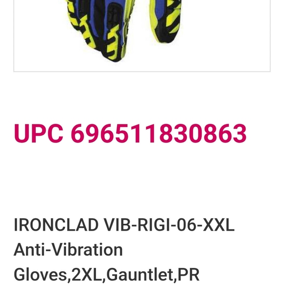 NWT IronClad Vibram Rigger Insulated Work Glove NIB 2XL - Picture 7 of 10